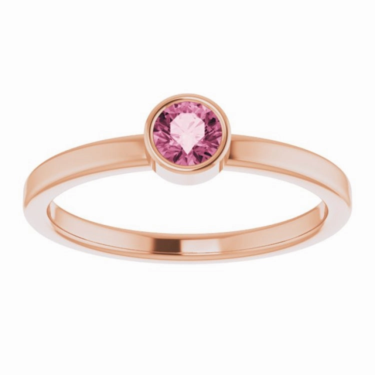 Fresh Detail 14K Rose 4 mm Natural Pink Tourmaline Ring