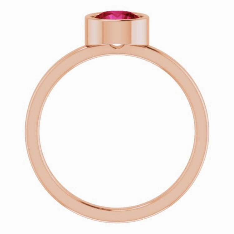Everyday Style 14K Rose 6 mm Lab-Grown Ruby Ring