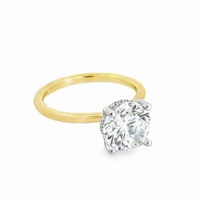 14K Two Tone Diamond Engagement Ring with Accent Diamonds Exquisite Shine Flawless Detail