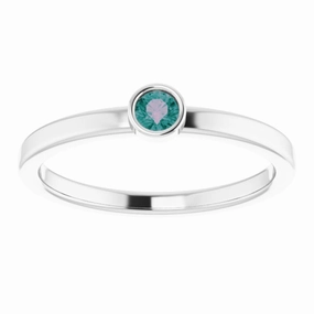14K White 3 mm Lab-Grown Alexandrite Ring Personal Style
