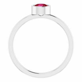 Refined Touch Fun Accessory 14K White 5 mm Natural Ruby Ring