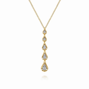 Daily Radiance 14K White and Yellow Gold Diamond Stackable Drop Necklace