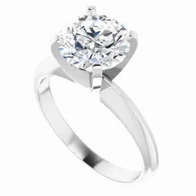 Budget Article 14K White Gold Brilliant Round Solitaire Engagement Ring - 2ct