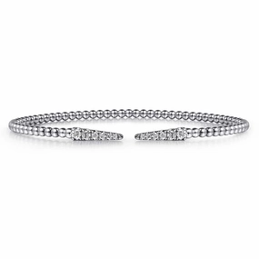 Radiant Gem 14K White Gold Bujukan Diamond Spikes Split Bangle