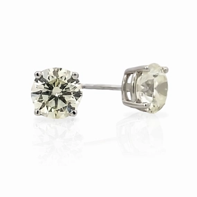 Party Design Effortless Fit 14K White Gold Diamond Solitaire Stud Earrings - 3 Carat