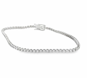 Gloss Moment 14K White Gold Diamond Tennis Bracelet - 1.28 Carats