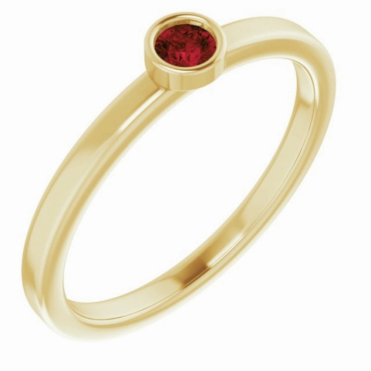 14K Yellow 3 mm Natural Mozambique Garnet Ring Low-Cost Object Branded Craft