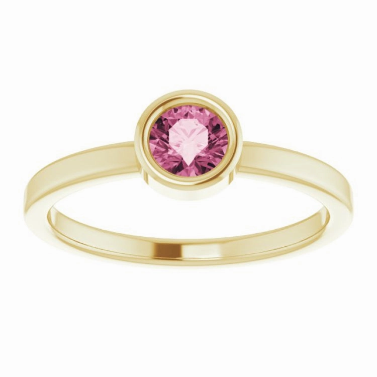 Fresh Finish 14K Yellow 4.5 mm Natural Pink Tourmaline Ring