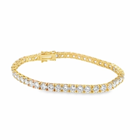 14K Yellow Gold Diamond Tennis Bracelet - 9.74 Carats Modern Mood