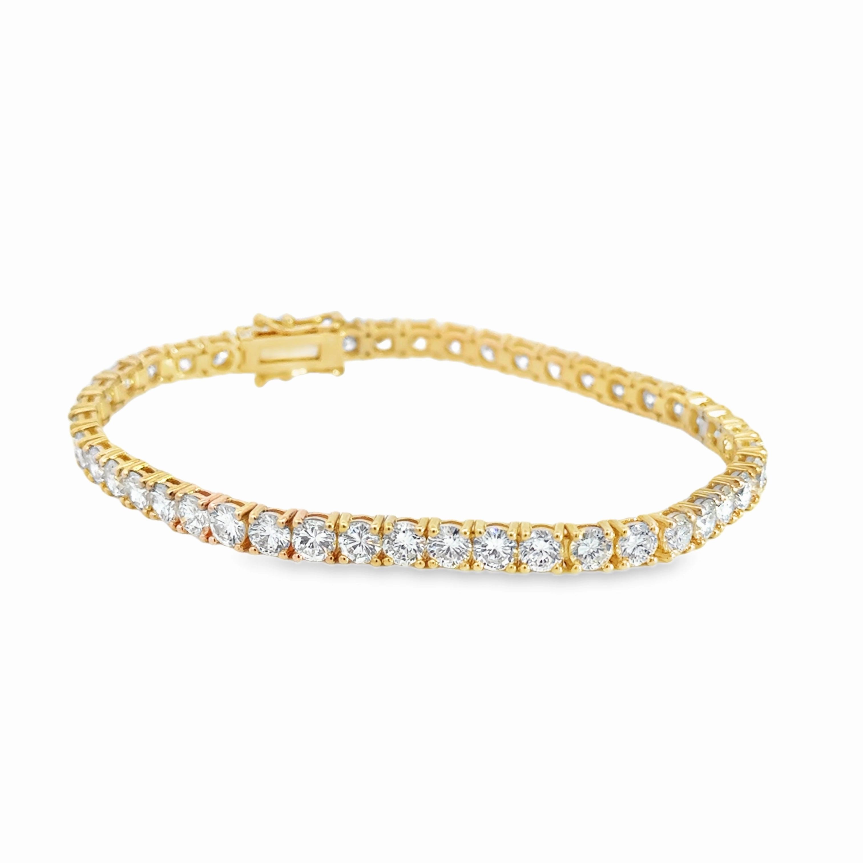 14K Yellow Gold Diamond Tennis Bracelet - 9.74 Carats Modern Mood