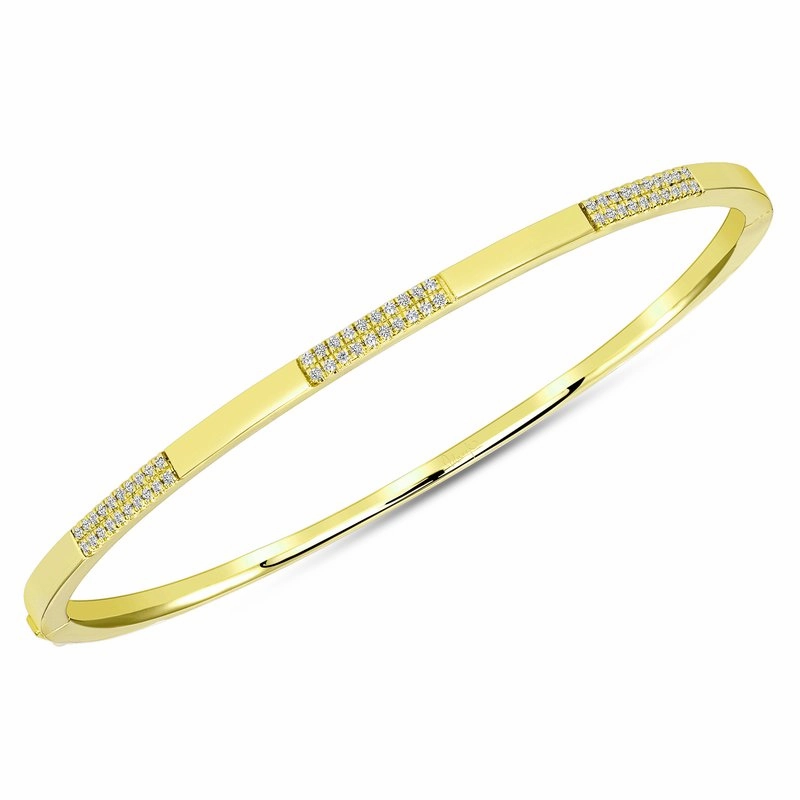 14K Yellow Gold Stackable Collection Diamond Bangle Timeless Line