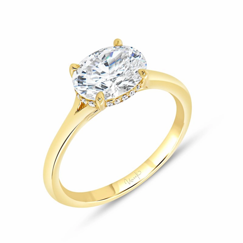 14K Yellow Gold Uneek Timeless Collection Engagement Ring Glow Accent