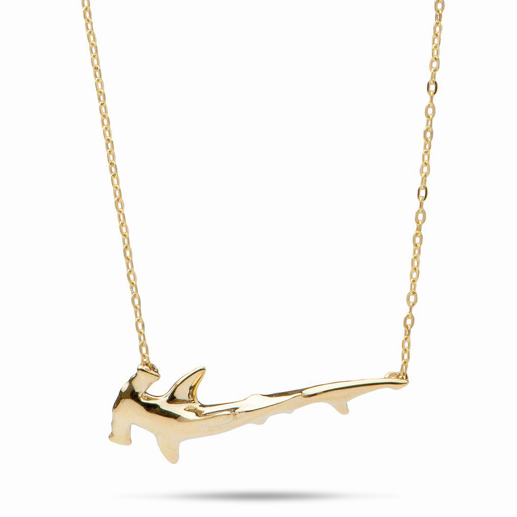 Luxury Charm 16-18" Adjustable Hammerhead Shark Necklace in Gold