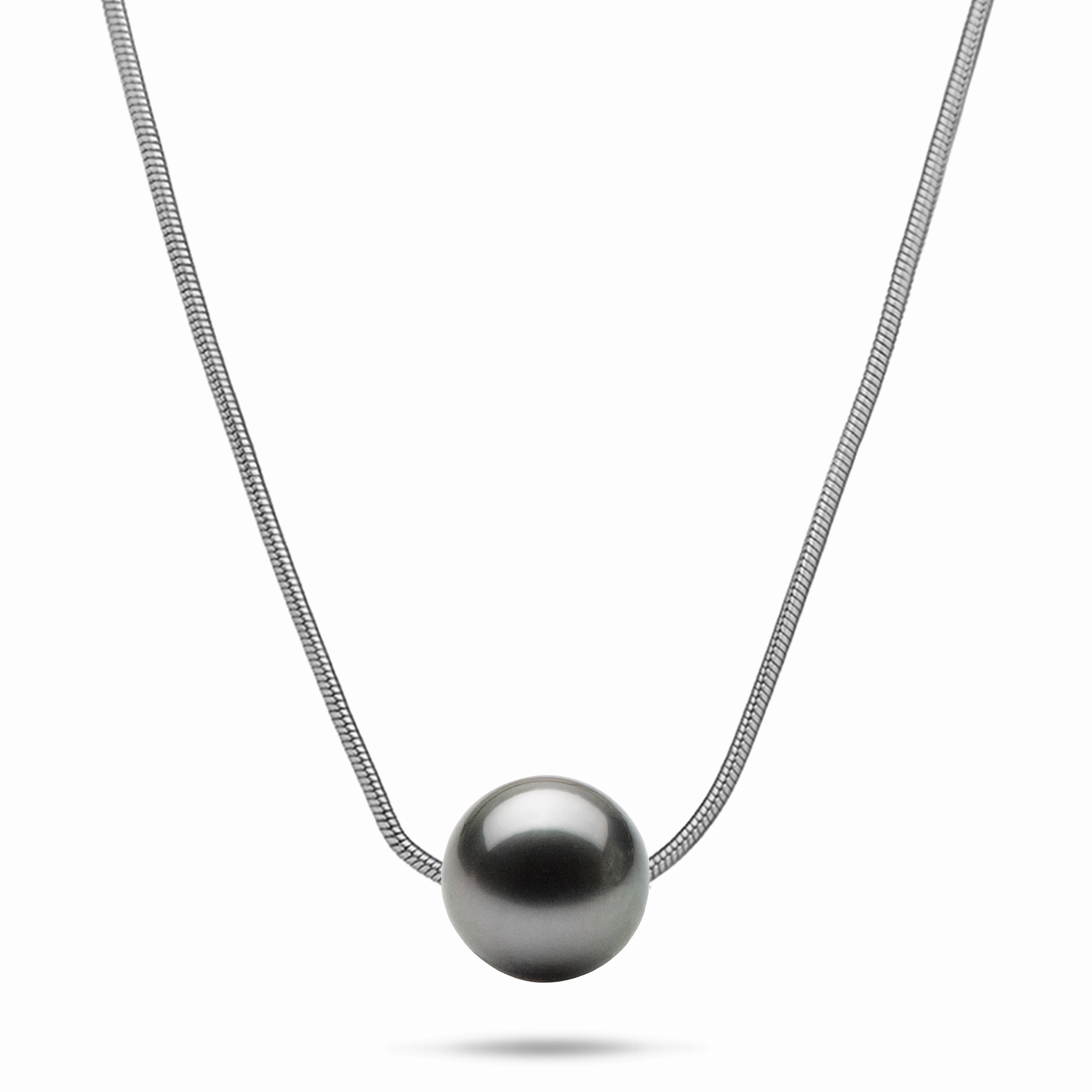 youth appeal 18" Tahitian Black Pearl Necklace in Sterling Silver