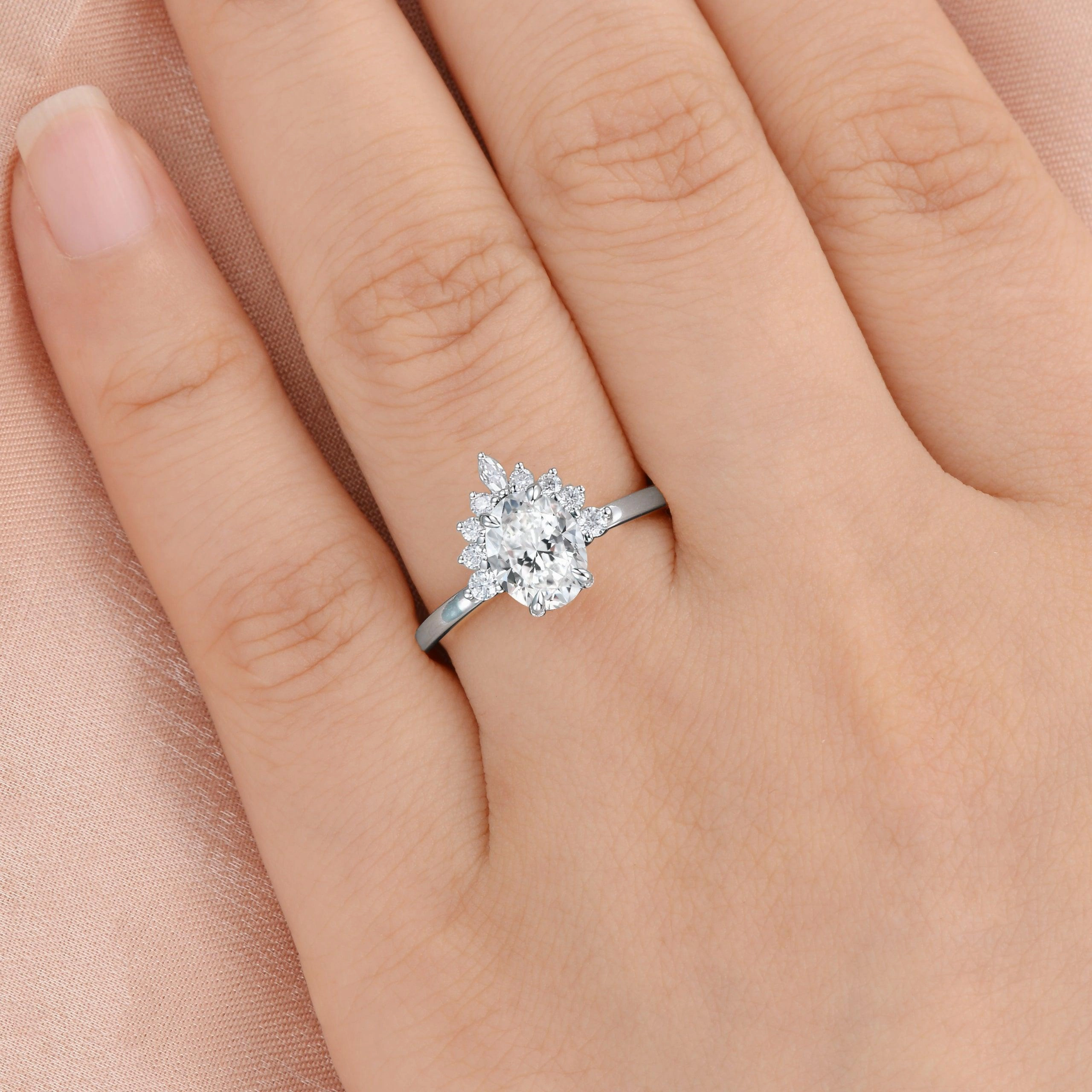 1.0-2.0ct Oval Cut Lab Grown Diamond 4-Prong Gold Ring Budget Article