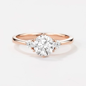 1.0ct Three Stone 4-Prong Lab Grown Diamond Ring Traditional Gift Casual Aesthetic