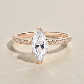 Creative Feature Morning Light 1.5ct Marquise Moissanite Pave Classic Solitaire Engagement Ring