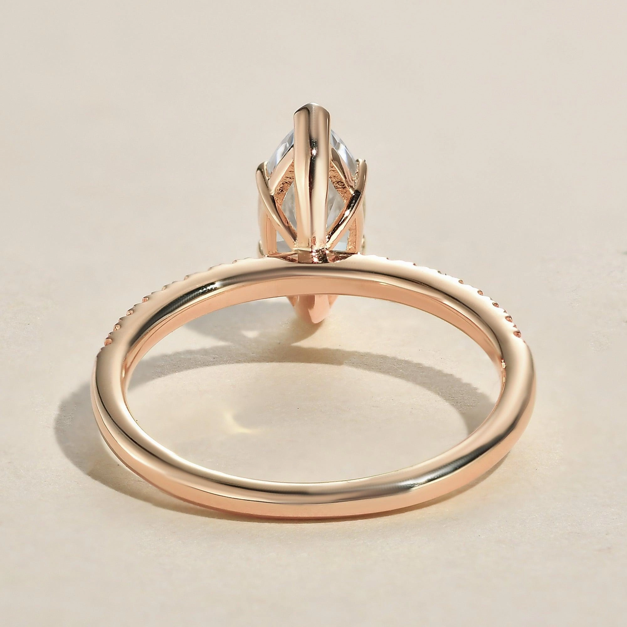 Engagement Gift HighEnd Keepsake 1.5ct Marquise Moissanite Pave Classic Solitaire Engagement Ring