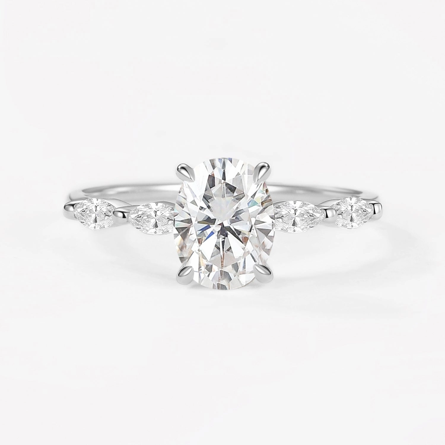 Natural Source 1.5ct Oval Moissanite Vintage Solitaire Ring - Elizabeth