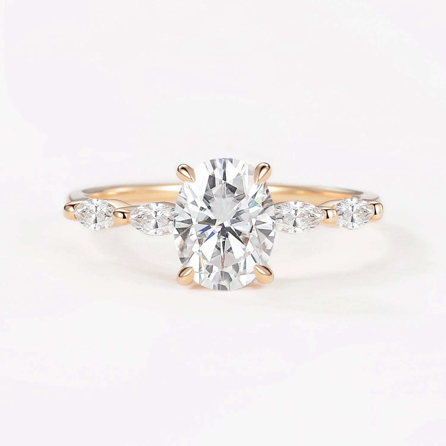 1.5ct Oval Moissanite Vintage Solitaire Ring - Elizabeth Fragile Item Tangible Goods