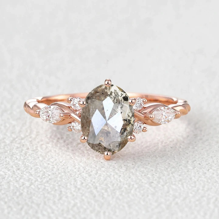 1.5ct Salt and Pepper Diamonds Infinity Engagement Ring Gleam Accent Artisan Flair