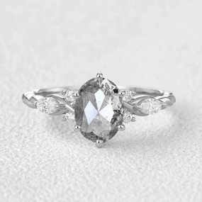 1.5ct Salt and Pepper Diamonds Infinity Engagement Ring Trendy Appeal