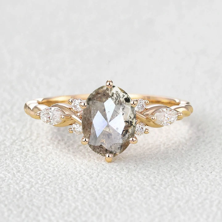 Sleek Style Dusk Style 1.5ct Salt and Pepper Diamonds Infinity Engagement Ring