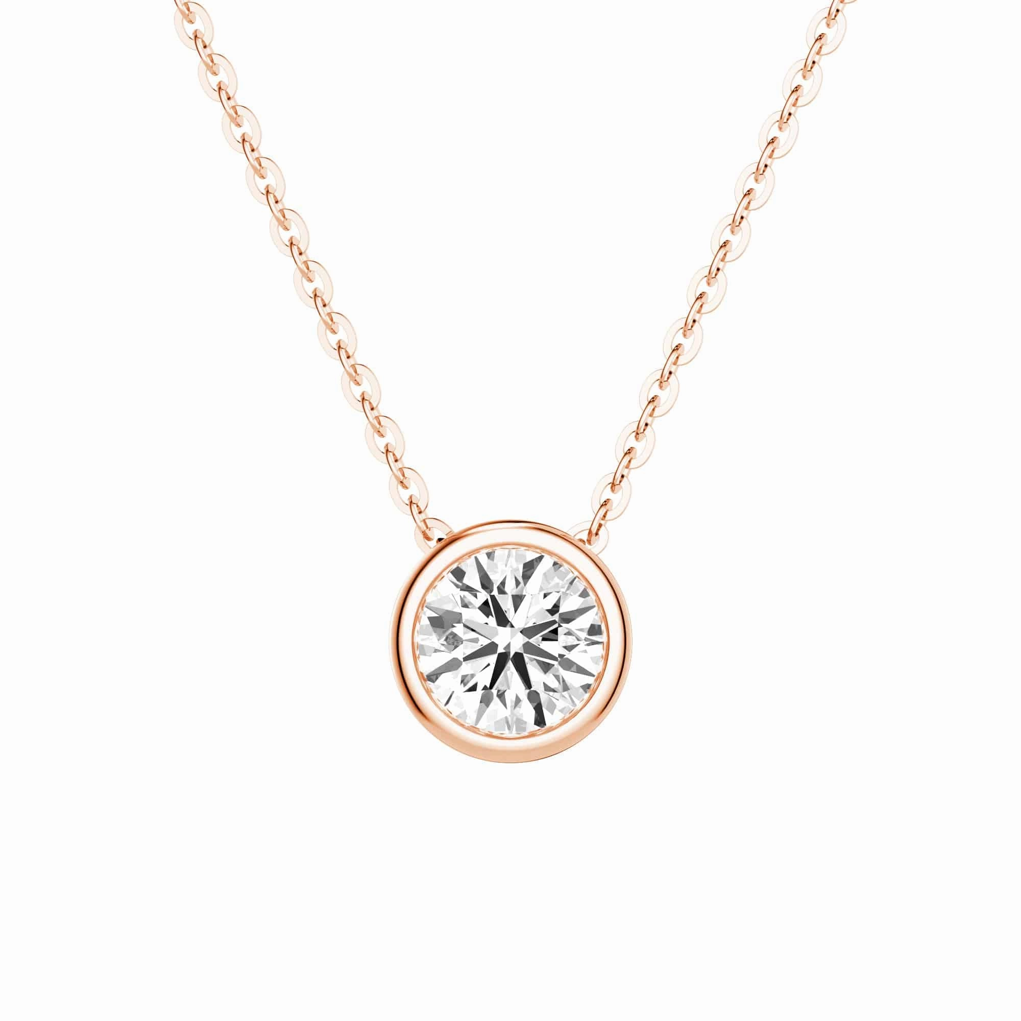Vibrant Gifts 1 CT. Round Cut Moissanite Bezel Set Pendant Necklace