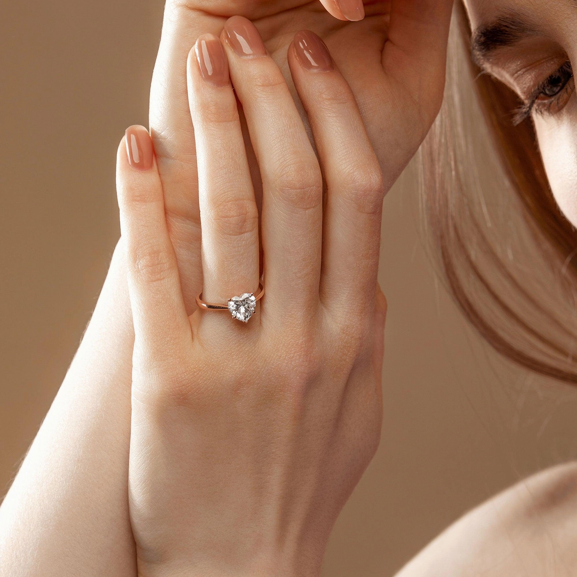 Exquisite Art 2.0ct Heart Shaped Moissanite Classic Solitaire Ring