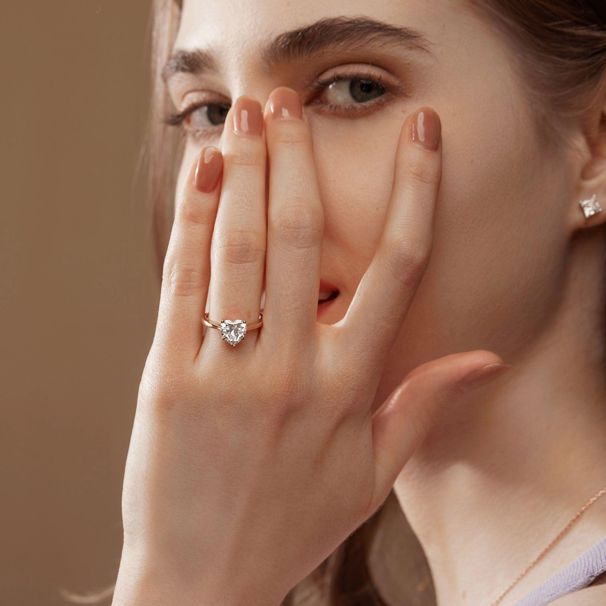 Sparkling Piece Unique Gift 2.0ct Heart Shaped Moissanite Classic Solitaire Ring