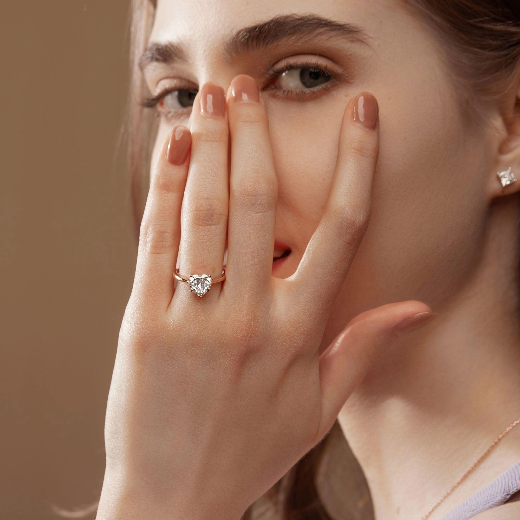 Fine Accent 2.0ct Heart Shaped Moissanite Classic Solitaire Ring