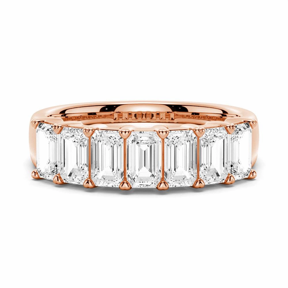 Radiant Jewelry Look 2.8 ctw Emerald Cut Moissanite Half Eternity Band