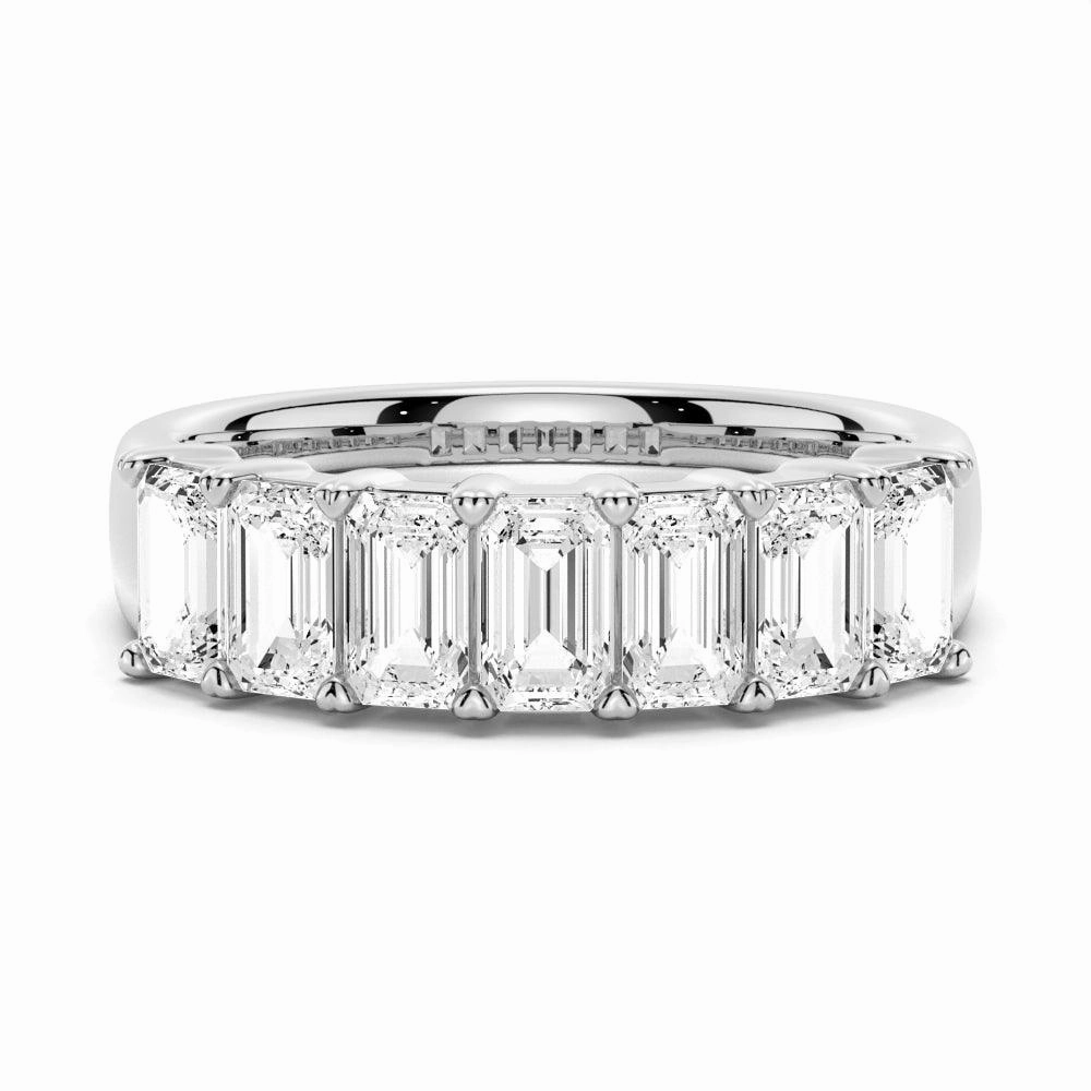 Statement Highlight 2.8 ctw Emerald Cut Moissanite Half Eternity Band