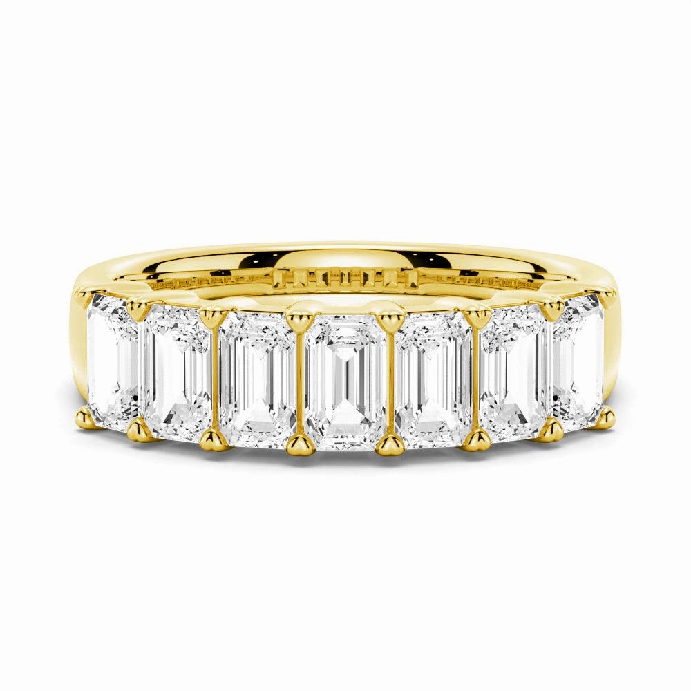 Chic Look Sophisticated Style 2.8 ctw Emerald Cut Moissanite Half Eternity Band