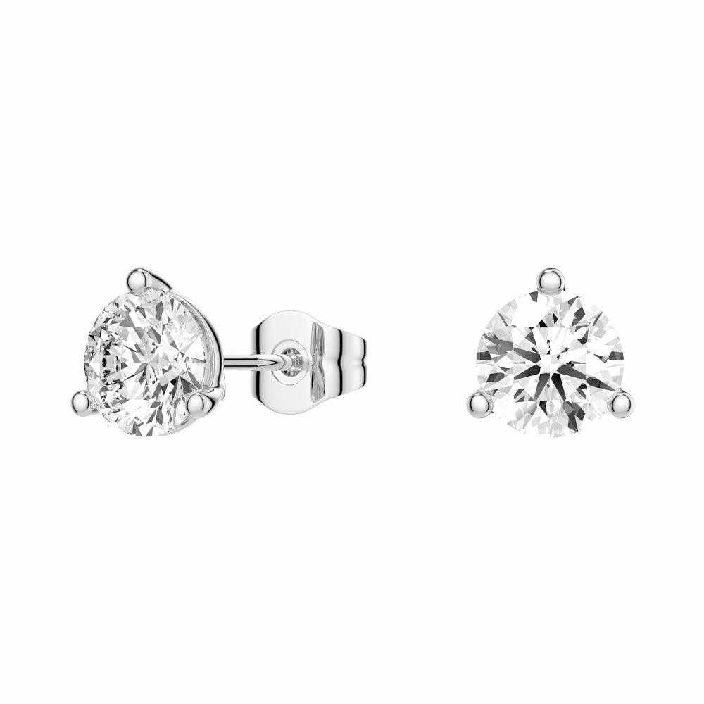 Luxury Edge Versatile Gem 2 ctw Round Moissanite 3 Prong Solitaire Stud Earrings