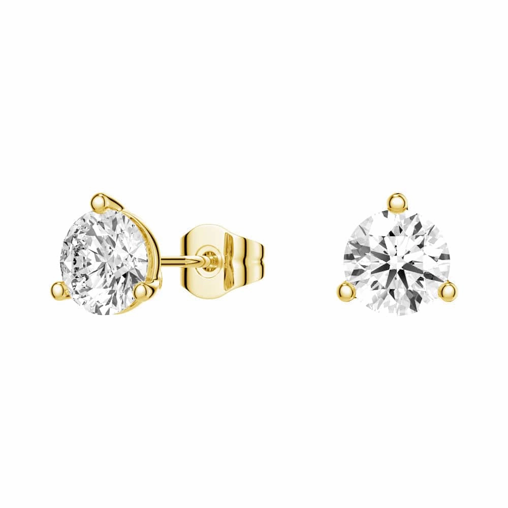 Fashion Night Romantic Mood 2 ctw Round Moissanite 3 Prong Solitaire Stud Earrings