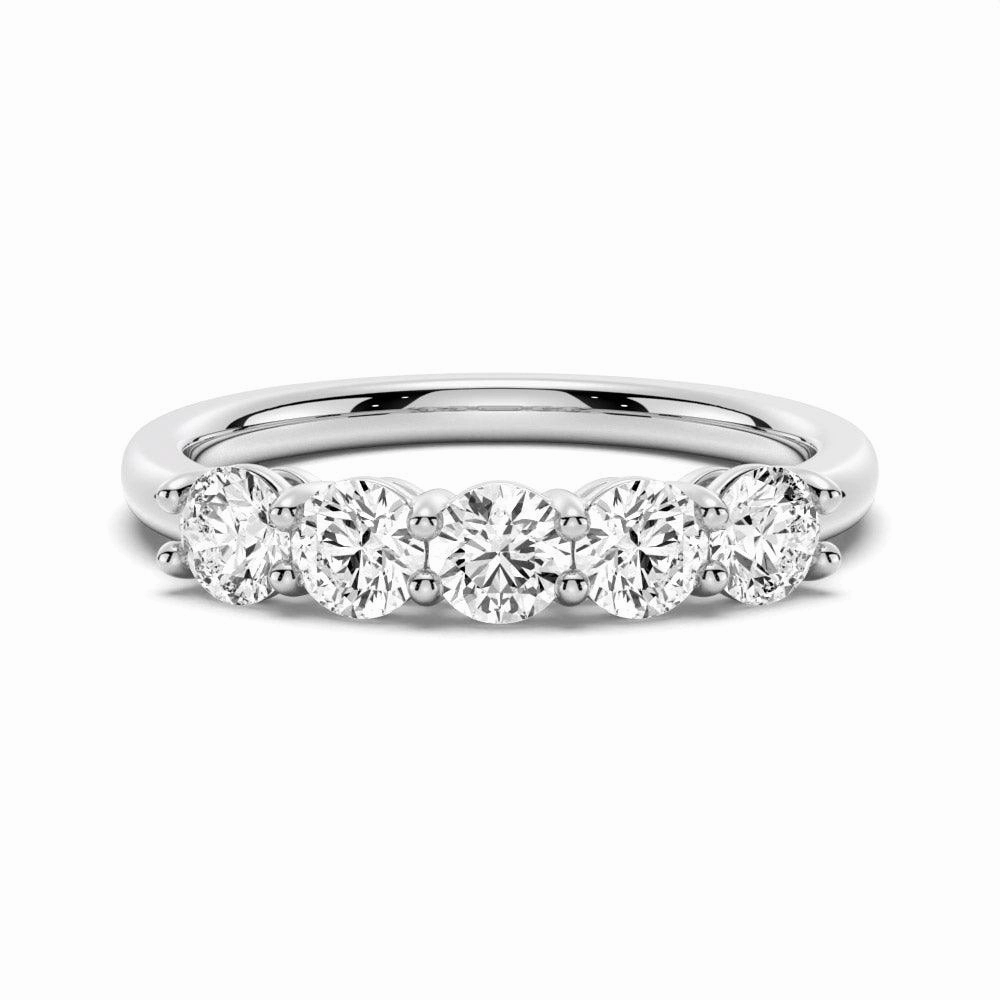 Luxury Appeal Luxe Mood 3.75mm 5 Stone Shared Prong Moissanite Anniversary Band