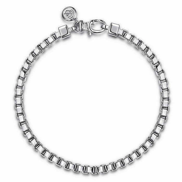 Dainty Design Soft Radiance 4mm 925 Sterling Silver Solid Mens Box Chain Bracelet