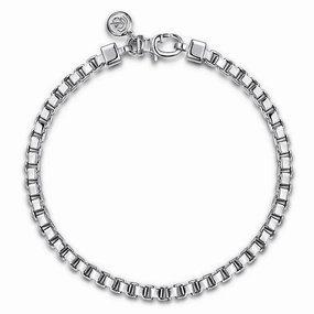 Dainty Design Soft Radiance 4mm 925 Sterling Silver Solid Mens Box Chain Bracelet