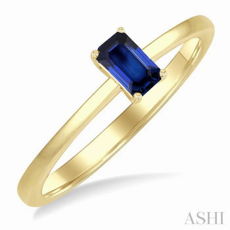 5x3 MM Octagon Shape Sapphire Precious Solitaire Ring in 14K Yellow Gold Budget Craft Elegant Craft