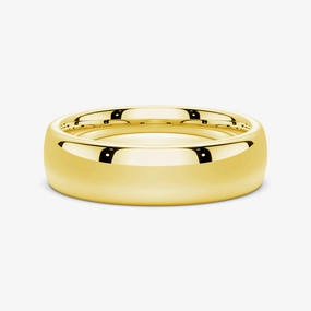 6mm High Polished Finish Comfort Fit Men's Wedding Band Balanced Form