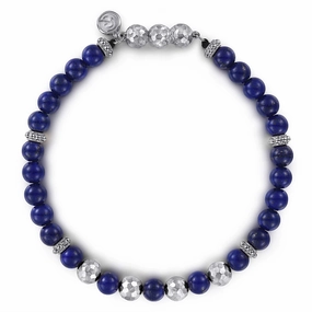 925 Sterling Silver and Lapis Beaded Bracelet Subtle Grace Finest Feature