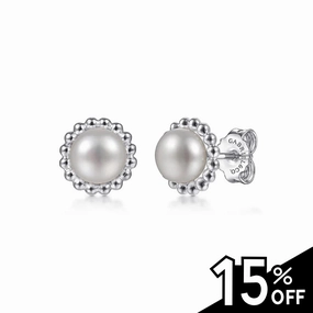 925 Sterling Silver Bujukan Pearl Stud Earrings Finishing Touch