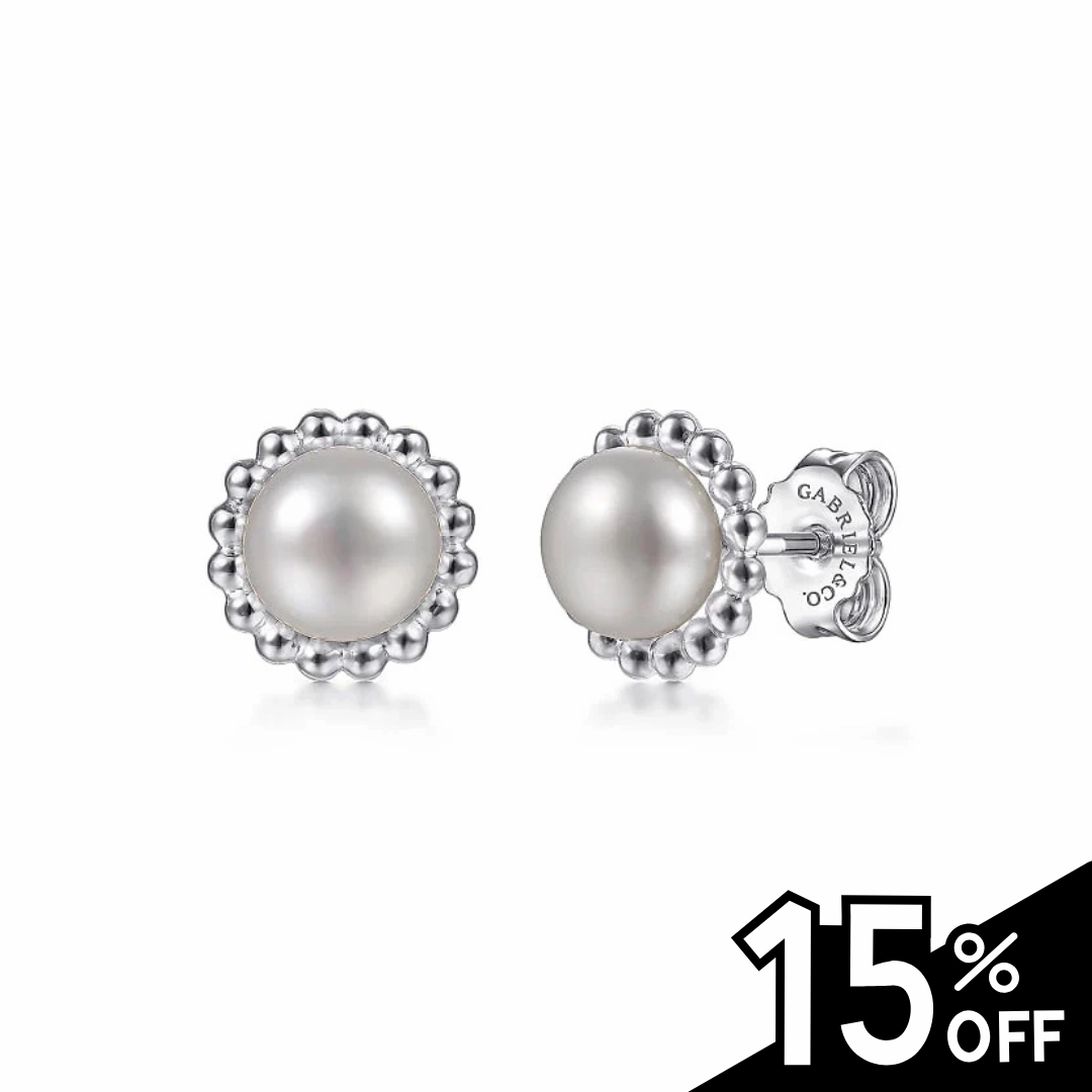 925 Sterling Silver Bujukan Pearl Stud Earrings Finishing Touch