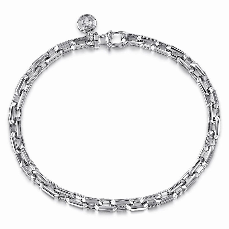 925 Sterling Silver Faceted Chain Bracelet Gifting Light Shining Gem