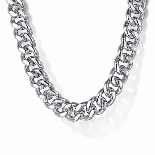 925 Sterling Silver Solid Mens Diamond Cut Cuban Link Chain Necklace Elegant Outfit Glittering Details