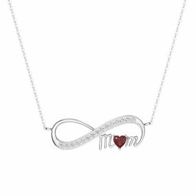"Infinite Love" Mom's Heart Shaped Birthstone Necklace Versatile Touch Gleaming Craft