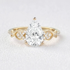 Casual Structure Victorian Infinity Pear Shaped Lab Grown Diamond Twisted Shank Ring