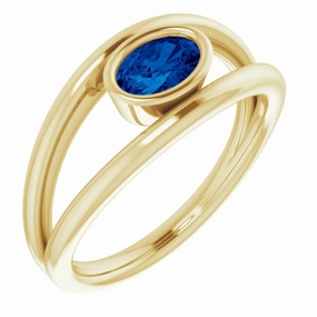 Daily Simplicity 14K Yellow Natural Blue Sapphire Ring