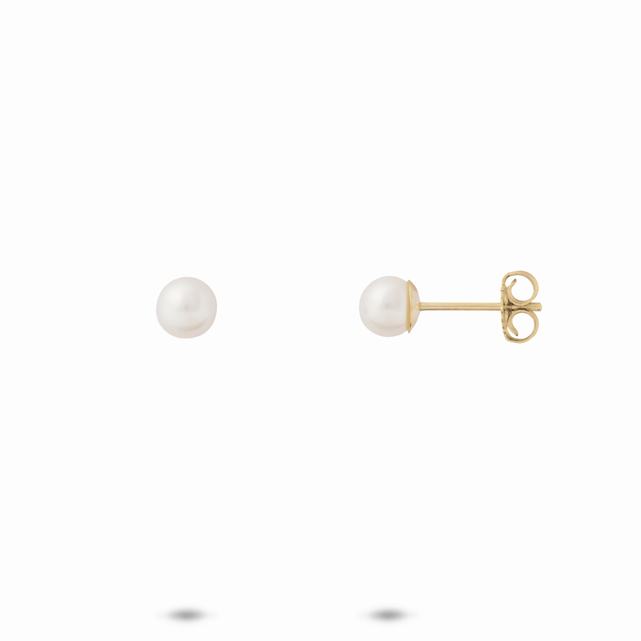 Akoya White Pearl Earrings in Gold - 4.5-5mm Vibrant color